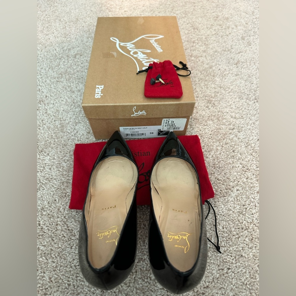 Christian Louboutin Pigalle 85 Patent Calf Pumps